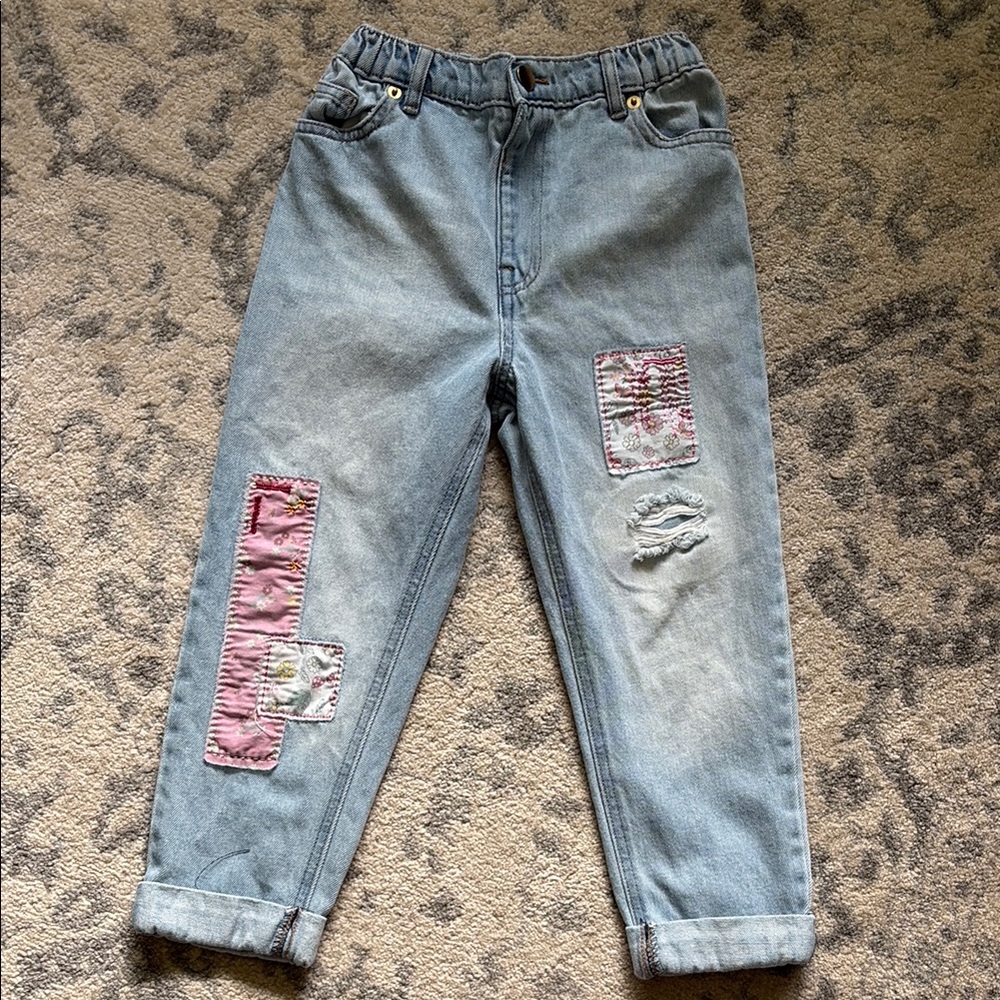 Girl’s Garanimals Denim Jeans with Pink Patchwork